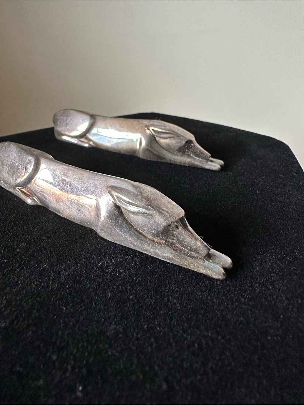1930s Art Deco Knife Rest Dog Pair Christofle France